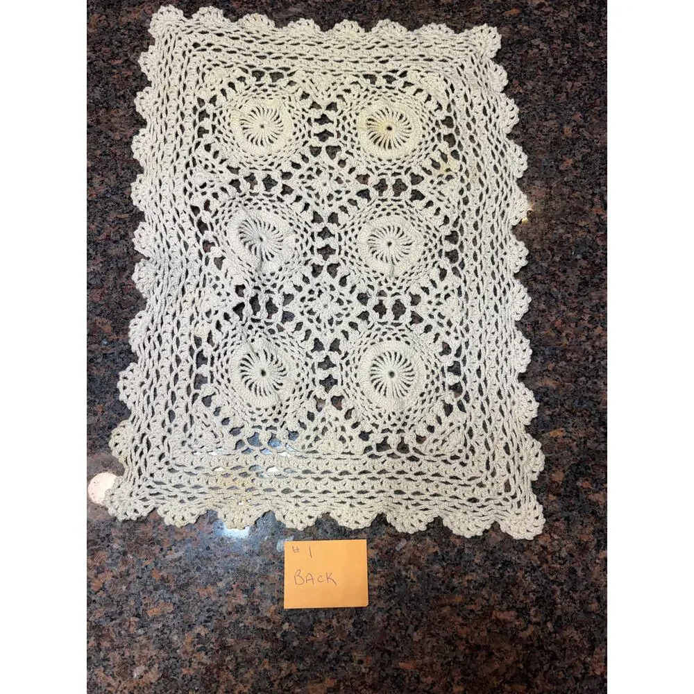 Vintage Crochet Lace Cream Doily 10.5